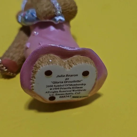 Cherished Teddies: Julia Bearon Gloria Growlette. Charter Member 2000 Figurine. - Picture 10 of 11